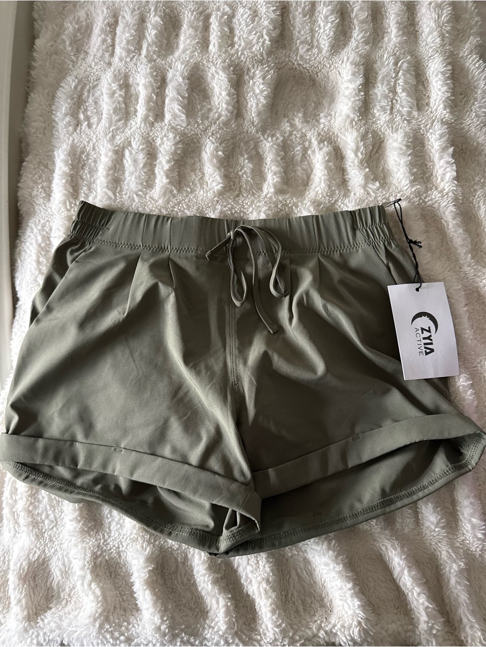 ZYIA Olive Athletic Drawstring Shorts